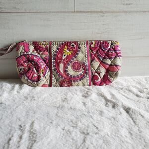 Vera Bradley Brush and Pencil Pouch in Paisley Meets Plaid Pattern